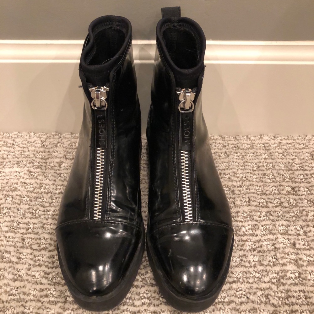 ZARA Black Zip Ankle Boot
